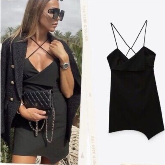 Zara surplice little black dress  S *blogger fave* - Picture 1 of 7